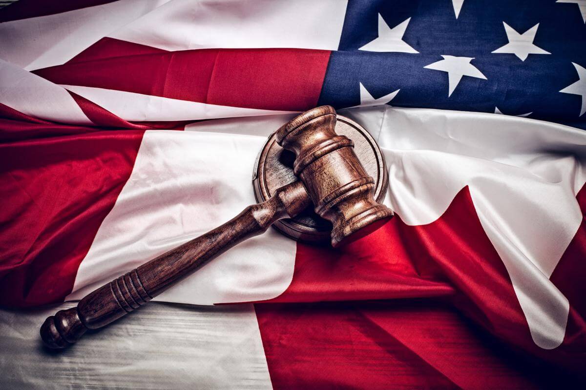 American Flag with Gavel over it